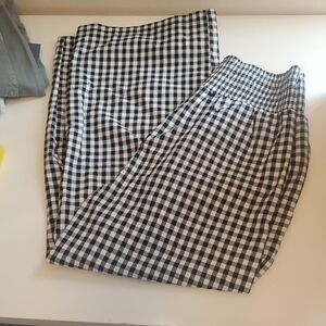 Black and White Gingham Elastic Waist Skirt